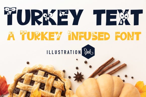 Turkey Text: A Quirky Display Font for Cozy Autumn Crafts